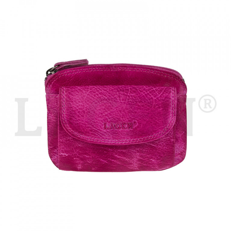 Kožená klíčenka LAGEN 786-382/D Fuchsia