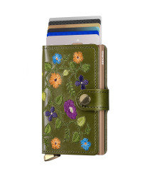 Premium Miniwallet Secrid Stitch Floral Olive č.2