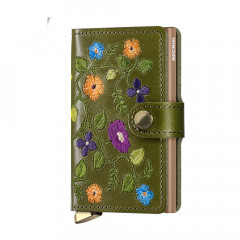 Premium Miniwallet Secrid Stitch Floral Olive č.1