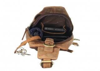 Kožený Body-Crossover Bag Greenburry 1558-25 hnědý č.7